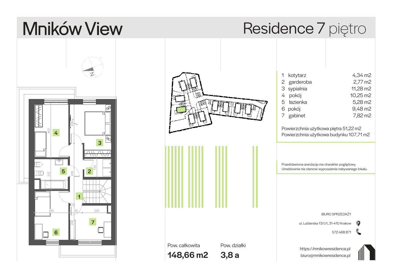 Rzut: piętro domu 7